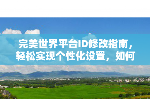 完美世界平台ID修改指南,轻松实现个性化设置,如何修改完美世界平台ID,打造个性化游戏账号 完美世界平台ID修改指南,轻松实现个性化设置,如何修改完美世界平台ID,打造个性化游戏账号