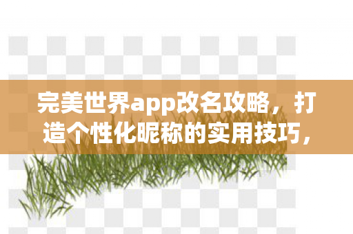 完美世界app改名攻略,打造个性化昵称的实用技巧,打造独特个性!完美世界APP改名攻略与昵称创意技巧 完美世界app改名攻略,打造个性化昵称的实用技巧,打造独特个性!完美世界APP改名攻略与昵称创意技巧
