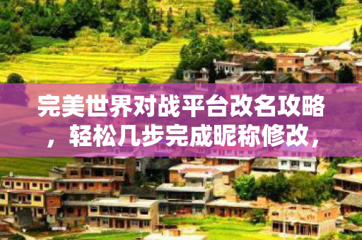 完美世界对战平台改名攻略,轻松几步完成昵称修改,轻松几步完成昵称修改,完美世界对战平台改名攻略 完美世界对战平台改名攻略,轻松几步完成昵称修改,轻松几步完成昵称修改,完美世界对战平台改名攻略