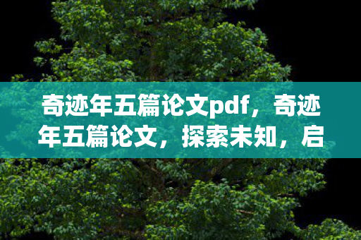 奇迹年五篇论文pdf图片
