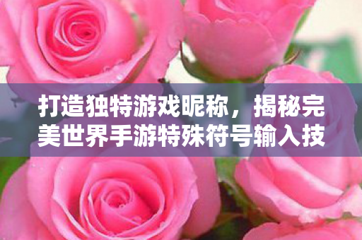 打造独特游戏昵称,揭秘完美世界手游特殊符号输入技巧,揭秘完美世界手游,打造独特游戏昵称,掌握特殊符号输入技巧 打造独特游戏昵称,揭秘完美世界手游特殊符号输入技巧,揭秘完美世界手游,打造独特游戏昵称,掌握特殊符号输入技巧
