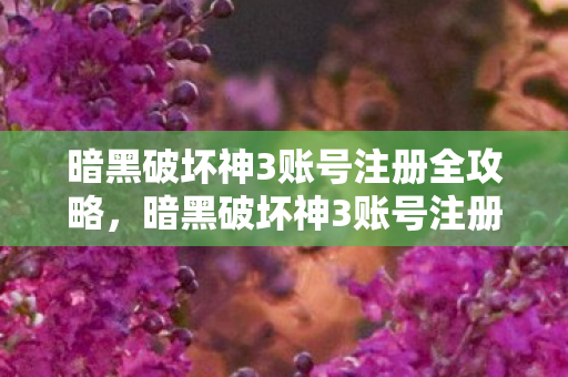 暗黑破坏神3账号注册全攻略图片