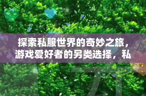 探索私服世界的奇妙之旅,游戏爱好者的另类选择,私服世界,游戏爱好者的另类探险之旅 探索私服世界的奇妙之旅,游戏爱好者的另类选择,私服世界,游戏爱好者的另类探险之旅