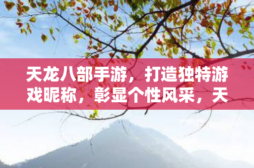 天龙八部手游打造独特游戏昵称图片