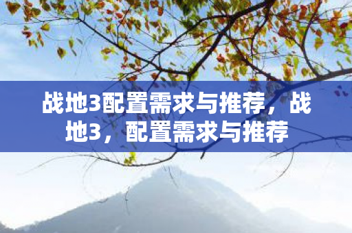 战地3配置需求与推荐图片
