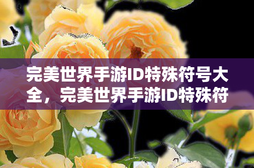 完美世界手游ID特殊符号大全图片