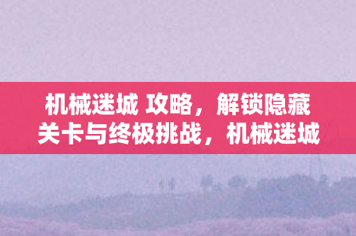 机械迷城全关卡解锁与终极挑战攻略图片