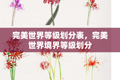 完美世界等级划分表,完美世界境界等级划分 完美世界等级划分表,完美世界境界等级划分