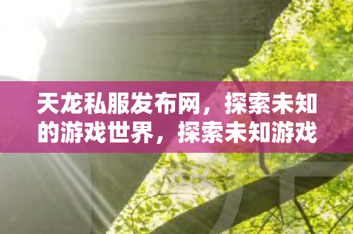 探索未知的游戏世界图片