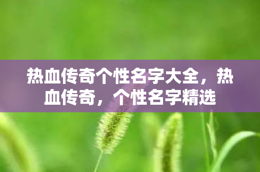热血传奇个性名字大全,热血传奇,个性名字精选 热血传奇个性名字大全,热血传奇,个性名字精选