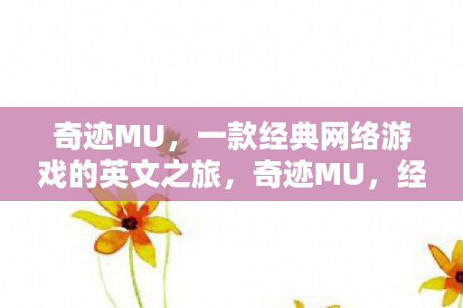 一款经典网络游戏的英文之旅图片