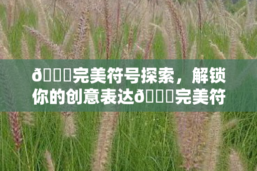 🌟完美符号探索,解锁你的创意表达🌟完美符号探索,解锁创意表达新境界 🌟完美符号探索,解锁你的创意表达🌟完美符号探索,解锁创意表达新境界