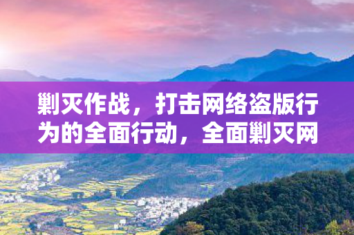 剿灭作战，打击网络盗版行为的全面行动，全面剿灭网络盗版行为，打击盗版，保护创意产业