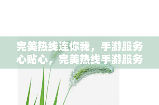 完美热线连你我，手游服务心贴心，完美热线手游服务，贴心连接你我