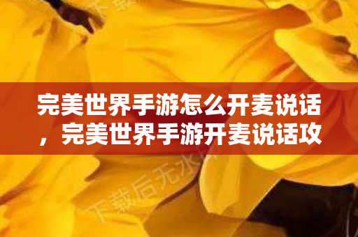 完美世界手游怎么开麦说话图片