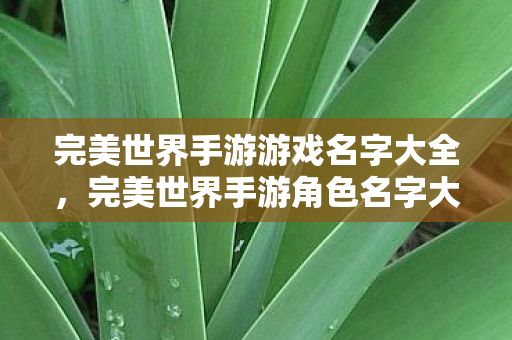 完美世界手游游戏名字大全图片