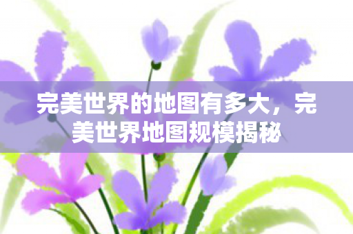 完美世界的地图有多大图片