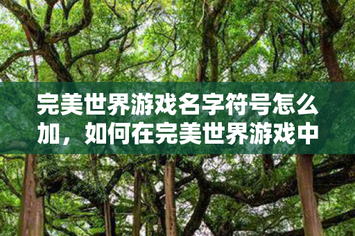 如何在完美世界游戏中添加名字符号图片