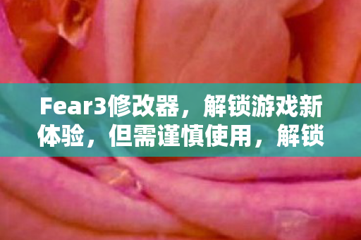 Fear3修改器使用指南图片