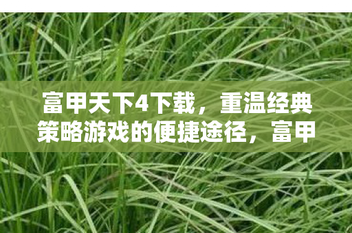 富甲天下4下载,重温经典策略游戏的便捷途径,富甲天下4下载,重温经典策略游戏的便捷途径 富甲天下4下载,重温经典策略游戏的便捷途径,富甲天下4下载,重温经典策略游戏的便捷途径