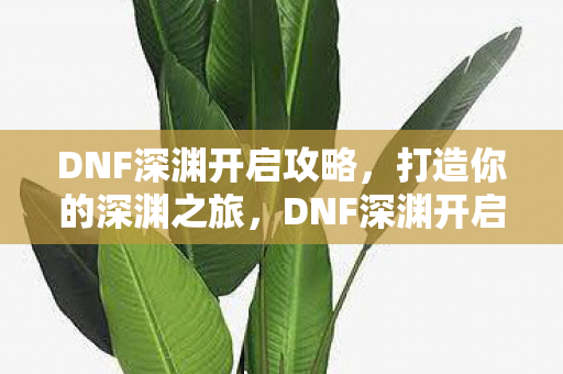DNF深渊开启攻略,打造你的深渊之旅,DNF深渊开启攻略,打造你的深渊之旅 DNF深渊开启攻略,打造你的深渊之旅,DNF深渊开启攻略,打造你的深渊之旅