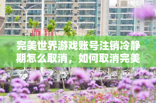 完美世界游戏账号注销冷静期怎么取消图片