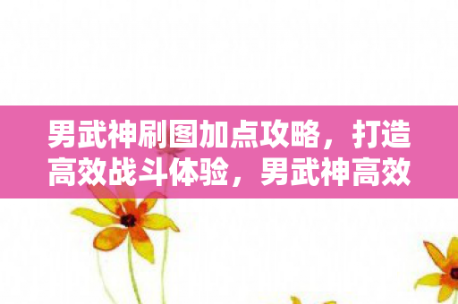 男武神高效刷图加点攻略图片