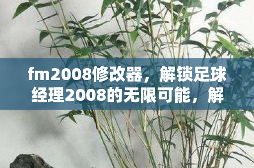fm2008修改器,解锁足球经理2008的无限可能,解锁足球经理2008,fm2008修改器打造无限可能 fm2008修改器,解锁足球经理2008的无限可能,解锁足球经理2008,fm2008修改器打造无限可能