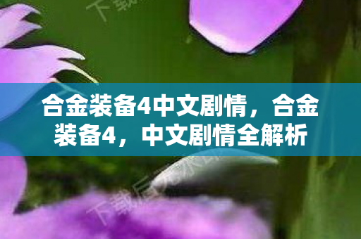 合金装备4中文剧情图片