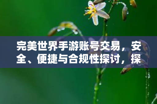 探讨完美世界手游账号交易的安全图片