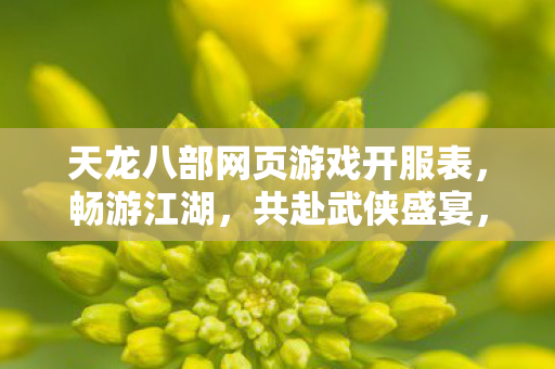 天龙八部网页游戏最新开服表图片
