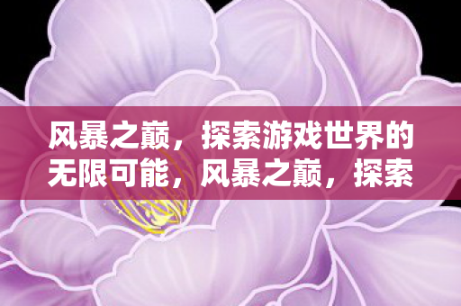 风暴之巅,探索游戏世界的无限可能,风暴之巅,探索游戏世界的无限可能 风暴之巅,探索游戏世界的无限可能,风暴之巅,探索游戏世界的无限可能