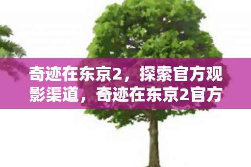 奇迹在东京2官方观影渠道全解析图片