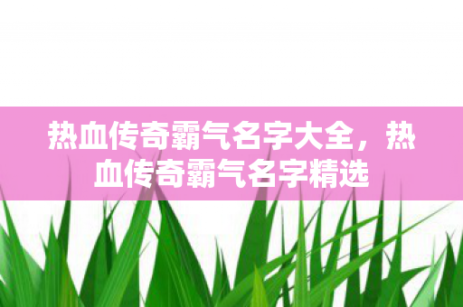 热血传奇霸气名字大全,热血传奇霸气名字精选 热血传奇霸气名字大全,热血传奇霸气名字精选
