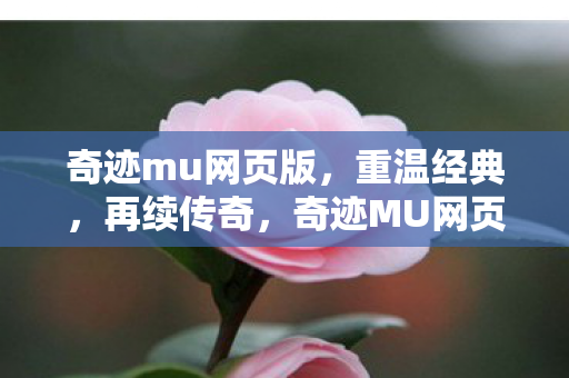 奇迹mu网页版，重温经典，再续传奇，奇迹MU网页版，重温经典，续写传奇故事