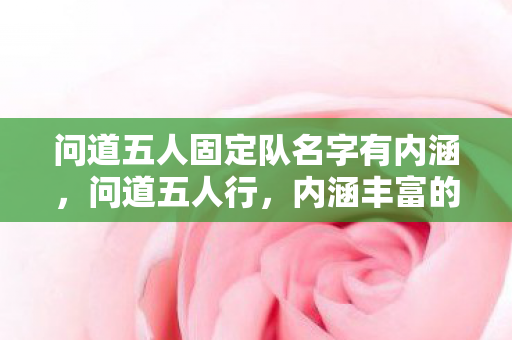 问道五人固定队名字有内涵,问道五人行,内涵丰富的固定队名字 问道五人固定队名字有内涵,问道五人行,内涵丰富的固定队名字