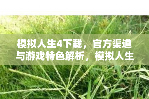 模拟人生4官方下载渠道及游戏特色全解析图片