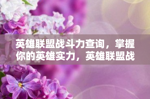 英雄联盟战斗力查询图片
