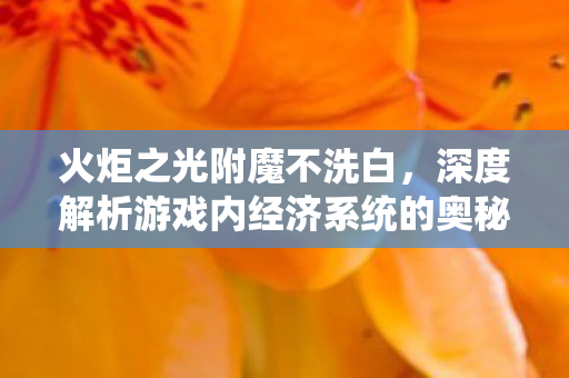 火炬之光附魔不洗白,深度解析游戏内经济系统的奥秘,火炬之光经济系统深度剖析,附魔不洗白,揭秘游戏内经济奥秘 火炬之光附魔不洗白,深度解析游戏内经济系统的奥秘,火炬之光经济系统深度剖析,附魔不洗白,揭秘游戏内经济奥秘