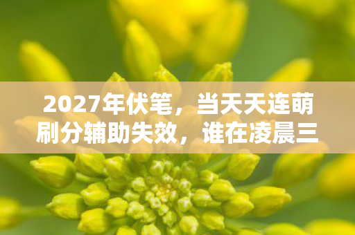 2027年伏笔，当天天连萌刷分辅助失效，谁在凌晨三点说等你让我鼻子一酸