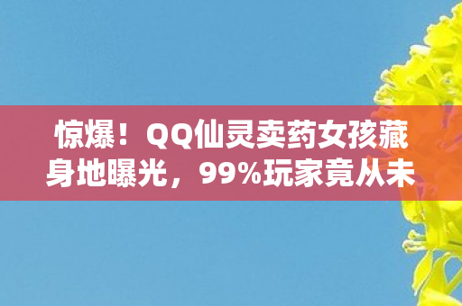 惊爆!QQ仙灵卖药女孩藏身地曝光,99%玩家竟从未发现! 惊爆!QQ仙灵卖药女孩藏身地曝光,99%玩家竟从未发现!