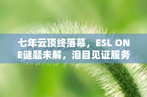 七年云顶终落幕，ESL ONE谜题未解，泪目见证服务器熄灯时刻