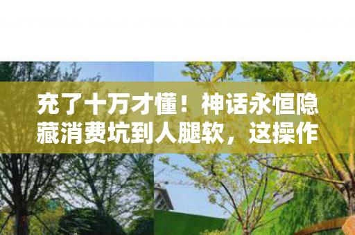充了十万才懂！神话永恒隐藏消费坑到人腿软，这操作吓掉下巴！