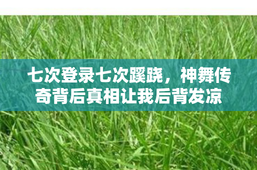 神舞传奇背后真相让我后背发凉图片