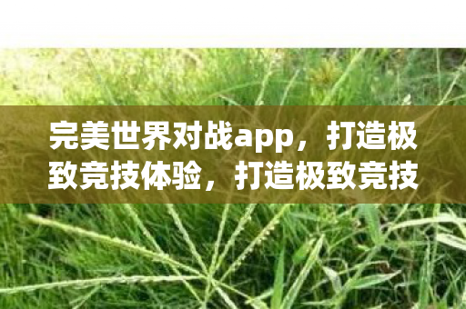完美世界对战APP来袭图片