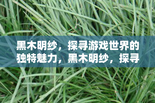 探寻游戏世界的独特魅力图片