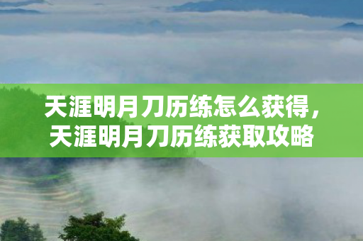 天涯明月刀历练怎么获得图片
