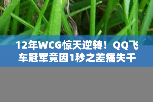 12年WCG惊天逆转!QQ飞车冠军竟因1秒之差痛失千万奖金? 12年WCG惊天逆转!QQ飞车冠军竟因1秒之差痛失千万奖金?