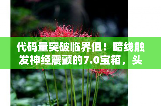 代码量突破临界值!暗线触发神经震颤的7.0宝箱,头皮发麻的赛博寻宝 代码量突破临界值!暗线触发神经震颤的7.0宝箱,头皮发麻的赛博寻宝