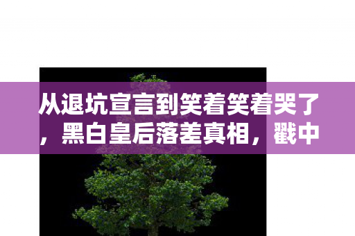 从退坑宣言到笑着笑着哭了,黑白皇后落差真相,戳中泪点! 从退坑宣言到笑着笑着哭了,黑白皇后落差真相,戳中泪点!